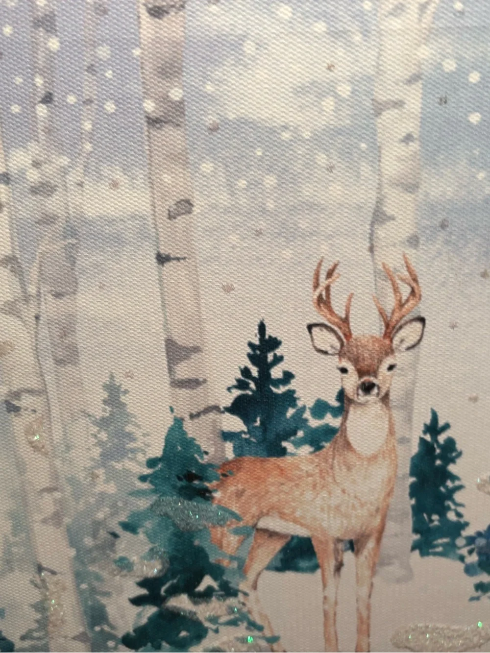 Clementine Paper Inc. Winter Holiday Deer Canvas Wall Art. 11” x 14” x 1.75.”